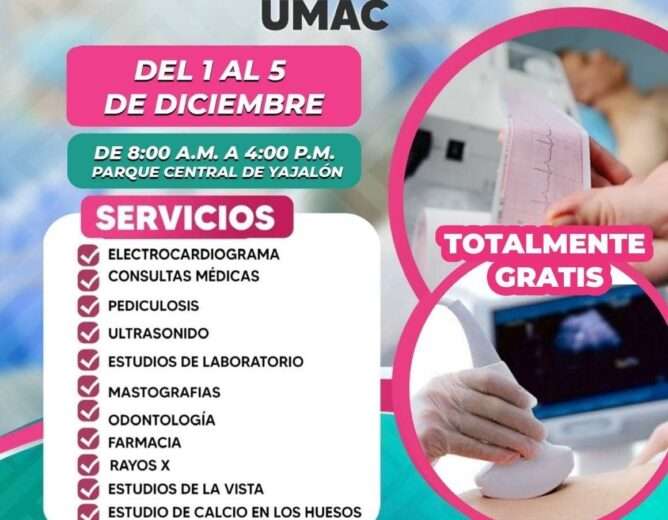 Atención Yajalón y sus comunidades llegan a Yajalón unidades móviles de atención comunitaria UMAC.